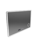 Obdĺžnikové LED zrkadlo 120x80 Aura Riflesso Puro MotionGlow Marcello, Demister System, Teplomer a hodiny, Stmievateľné