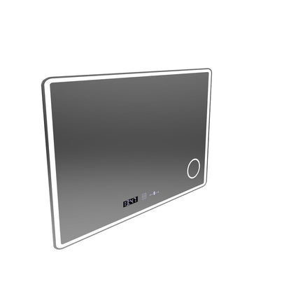 Obdĺžnikové LED zrkadlo 120x80 Aura Riflesso Puro MotionGlow Marcello, Demister System, Teplomer a hodiny, Stmievateľné
