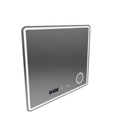 Obdĺžnikové LED zrkadlo, 90x75cm, Riflesso MotionGlow Marcello, Demister System, Hodiny & Teplomer, Kozmetická lupa, Stmievateľné