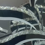 LED luster s diaľkovým ovládaním a krištáľom Alejandro 160W, 9 kvetov, studené/teplé/neutrálne svetlo, stmievateľné, lesklý chróm