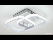 VERTEX Matrix LED luster, prekrývajúce sa diamanty, kovové rámy, 24W, 2 diamanty, studené/teplé/neutrálne svetlo 3000K/4000K/6000K, biely