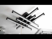 LED luster s diaľkovým ovládaním LINEX, 81W, 6 prvkov, lineárny, studené/teplé/neutrálne svetlo, stmievateľné, čierny
