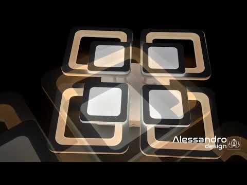 LED luster s diaľkovým ovládaním SUSAN 96W, 4 štvorce, studené/teplé/neutrálne svetlo, stmievateľné, biela