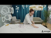 LED luster s diaľkovým ovládaním TULIP 81W, 5 okvetných lístkov, studené/teplé/neutrálne svetlo, stmievateľné, biela