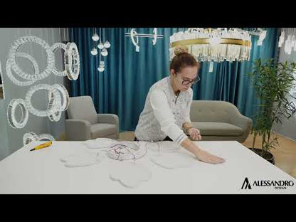 LED luster s diaľkovým ovládaním TULIP 81W, 5 okvetných lístkov, studené/teplé/neutrálne svetlo, stmievateľné, biela