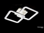 LED luster s diaľkovým ovládaním ZOE 69W, 2 štvorce, studené/teplé/neutrálne svetlo, stmievateľné, biela