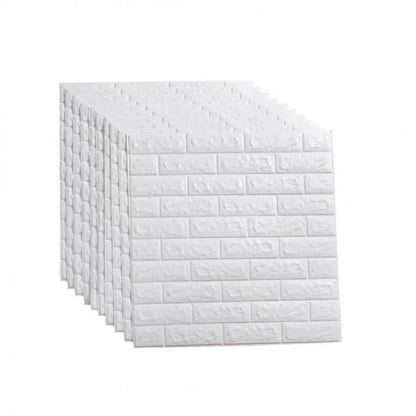 Set 10x Tapet 3D autoadeziv Caramizi Albe din spuma moale, 70cm x 77cm x 2 mm Tapet 3D Default Title Alessandro Design