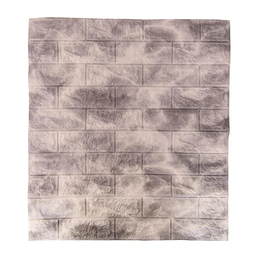 Set 10xTapet 3D autoadeziv caramizi Gri din spuma moale, 77cm x 70cm x 6mm Tapet 3D Default Title Alessandro Design