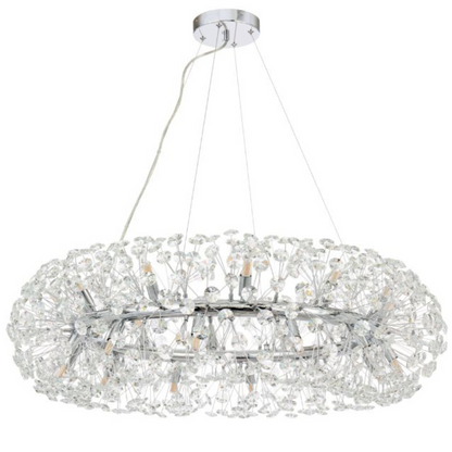 Candelabru Cristal MINUET 12x G9, Diametru 60cm, Argintiu Lucios, Inaltime Reglabila Candelabre Cristal Default Title Alessandro Design