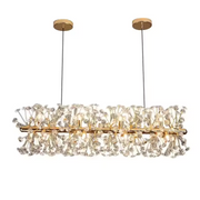 Candelabru Cristal MINUET 9x G9, Lungime 70cm, Auriu Lucios, Inaltime Reglabila Candelabre Cristal Default Title Alessandro Design