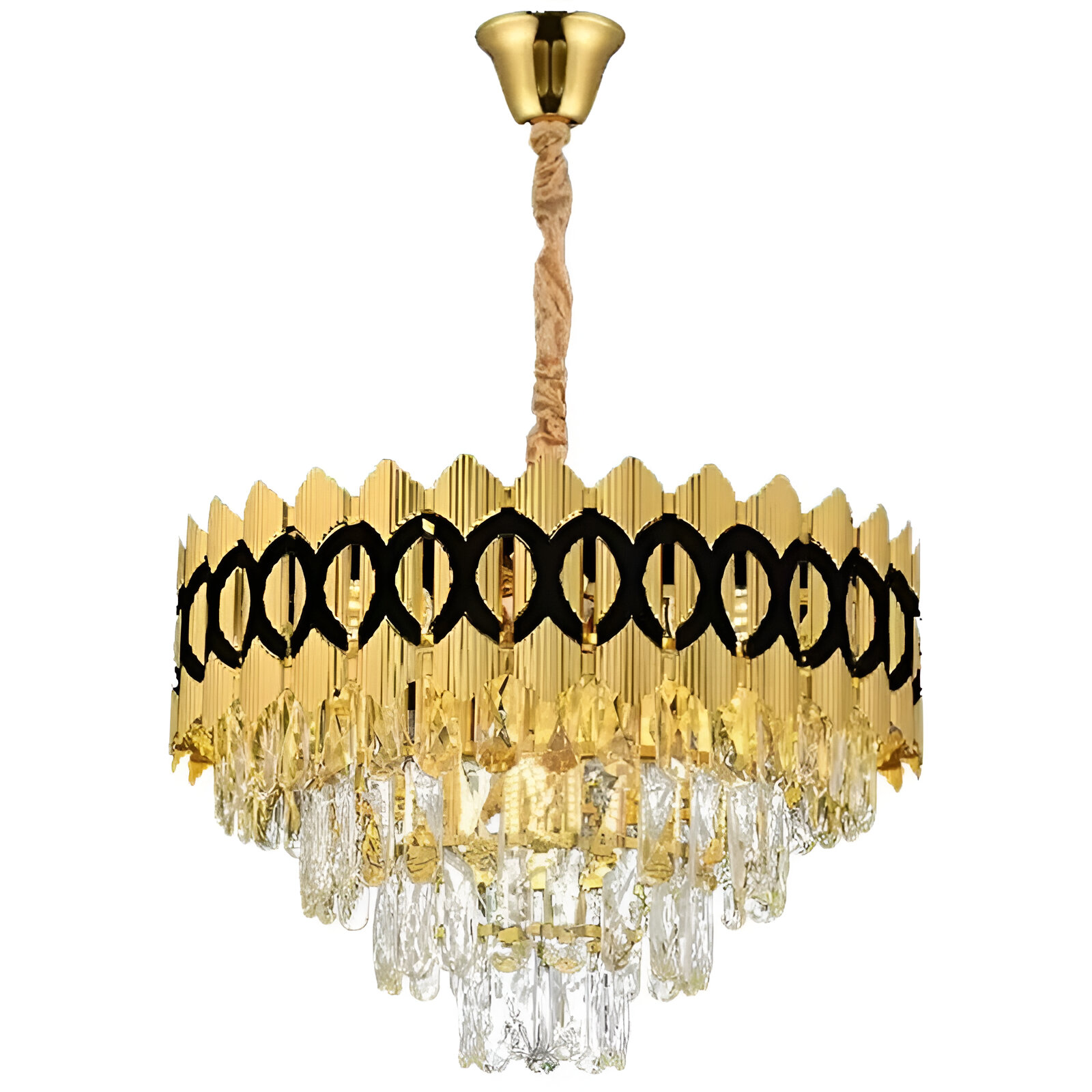 Candelabru Cristal PIERREFONDS Nobile 5xE14, Diametru 38.5cm, Auriu Lucios, Inaltime Reglabila Candelabre Cristal Default Title Alessandro Design