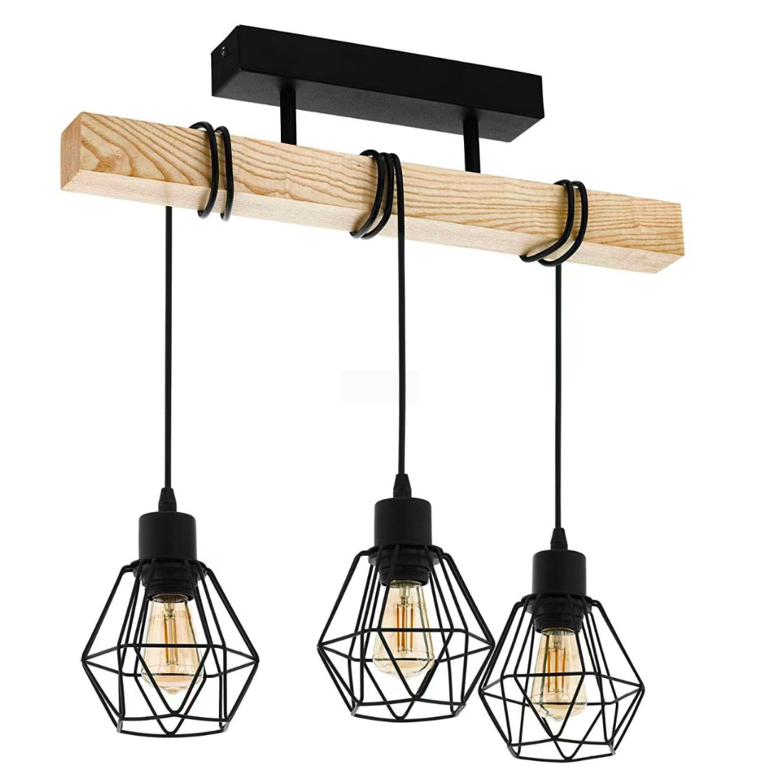 Marcellus Luster, 3x E27, Hnedo-čierne priemyselné lustre Predvolený názov Alessandro Design