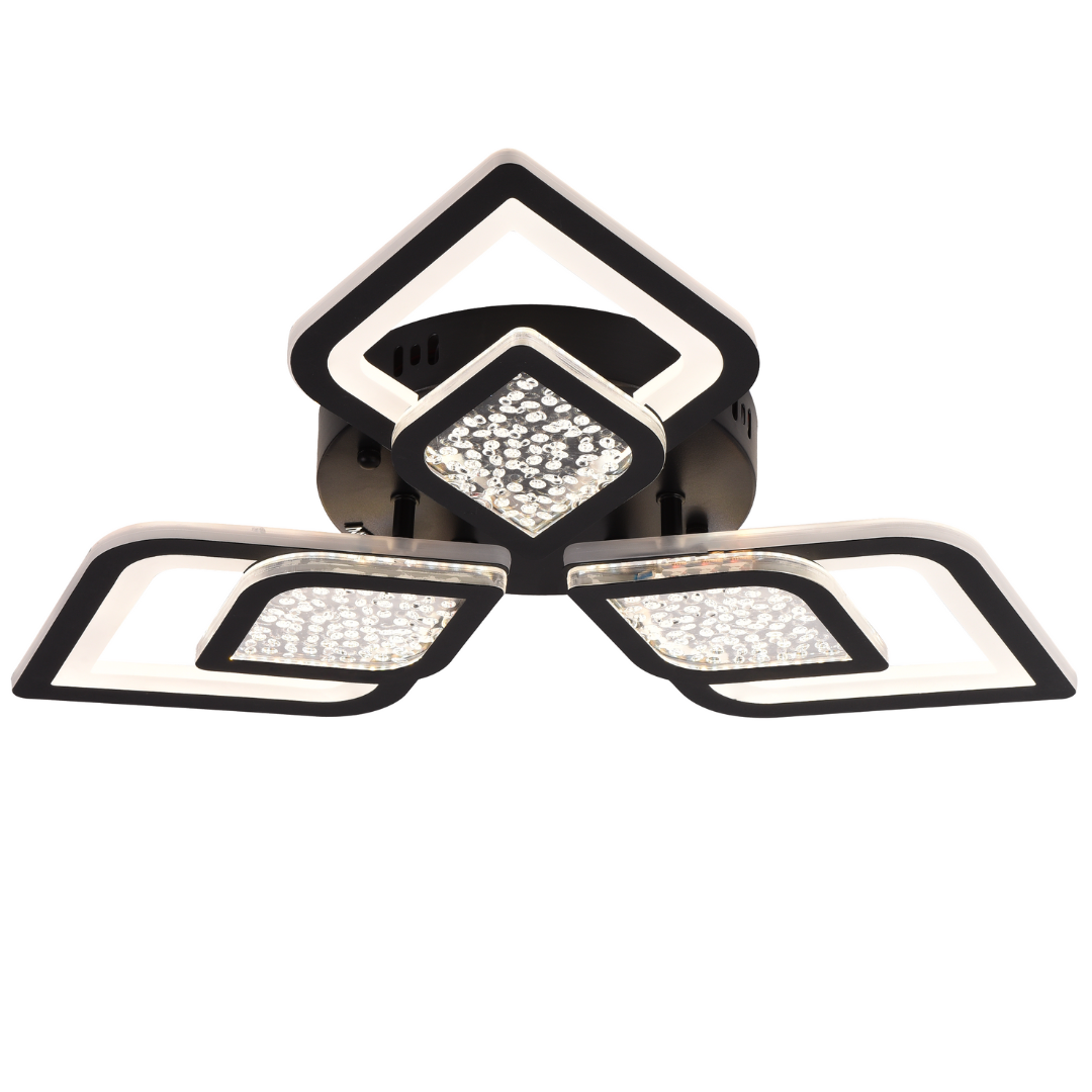 Lustra LED cu telecomanda Lorenzo, 67W, 3 Petale, lumina Rece/Calda/Neutra, Dimabila, Negru Lustre LED cu Telecomanda Default Title Alessandro Design