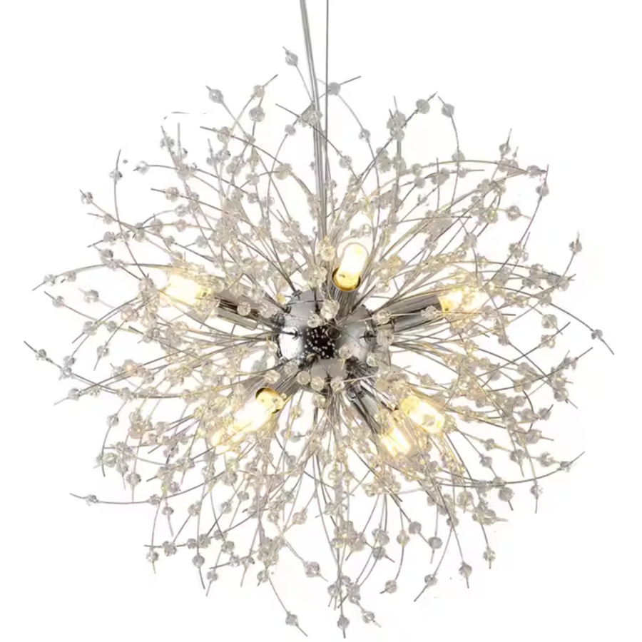 Candelabru Cristal Schönbrunn, 9x G9, Diametru 50cm, Crom Lucios, Inaltime Reglabila Candelabre Moderne Default Title Alessandro Design