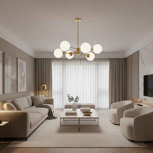 LOFT Luster závesný, 6x E27, zlatý