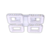 Lustra LED cu telecomanda si cristal LEILA RGB 69W, 4 Patrate, lumina Rece/Calda/Neutra, Dimabila, Alb Lustre LED cu Telecomanda Default Title Alessandro Design
