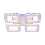 Lustra LED cu telecomanda si cristal LEILA RGB 69W, 4 Patrate, lumina Rece/Calda/Neutra, Dimabila, Alb Lustre LED cu Telecomanda Default Title Alessandro Design