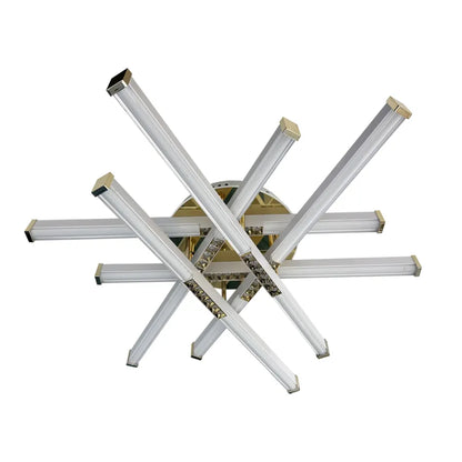 Lustra LED cu telecomanda MAKOTO 144W, 6 Elemente, Liniara, lumina Rece/Calda/Neutra, Dimabila, Alb Auriu Lustre LED cu Telecomanda Default Title Alessandro Design